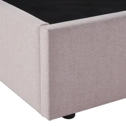 Drawer NAGOYA Lit coffre en tissu avec tête de lit ondulée 160x200cm