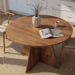 Drawer NARO Table à manger 4 personnes ronde en bois
