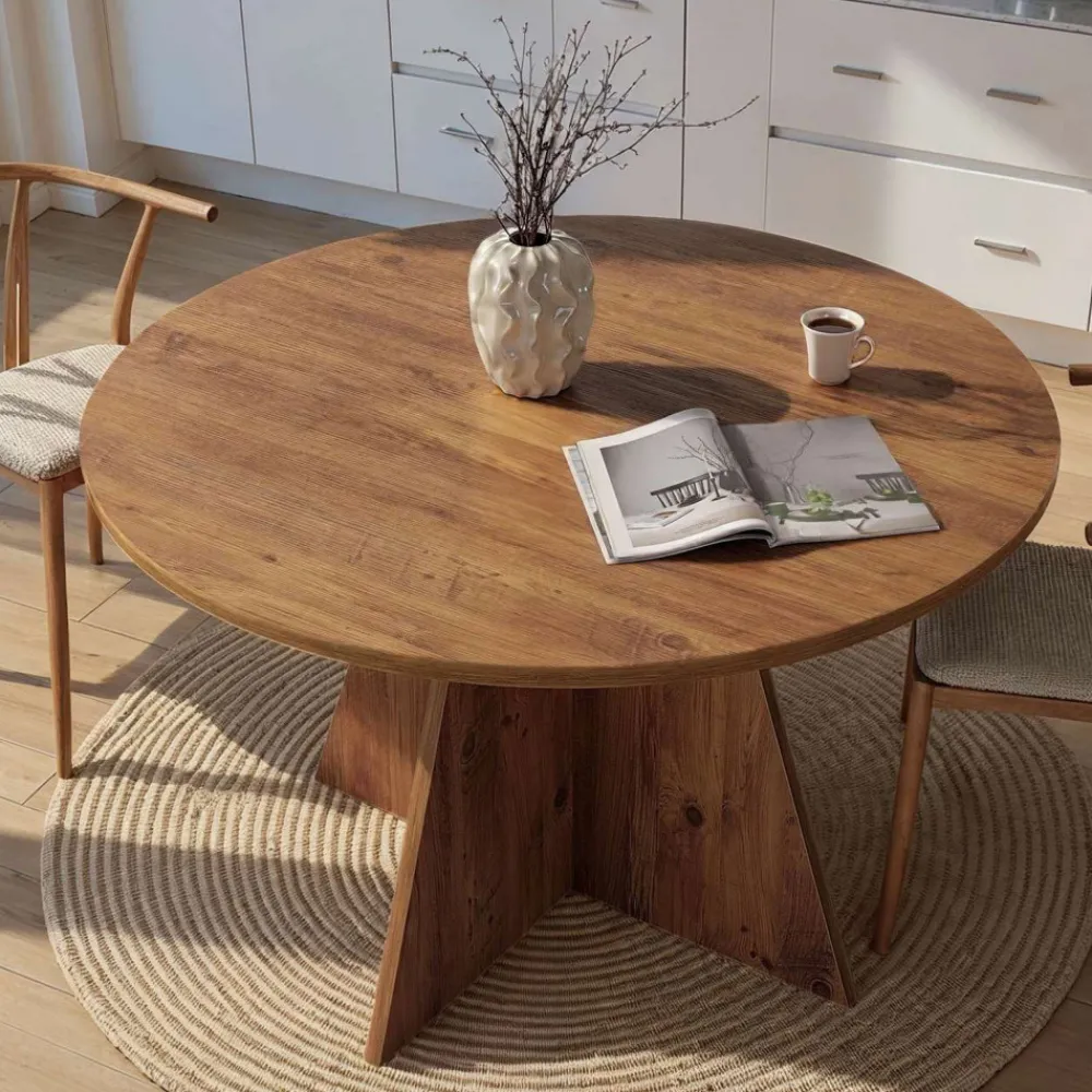 Drawer NARO Table à manger 4 personnes ronde en bois
