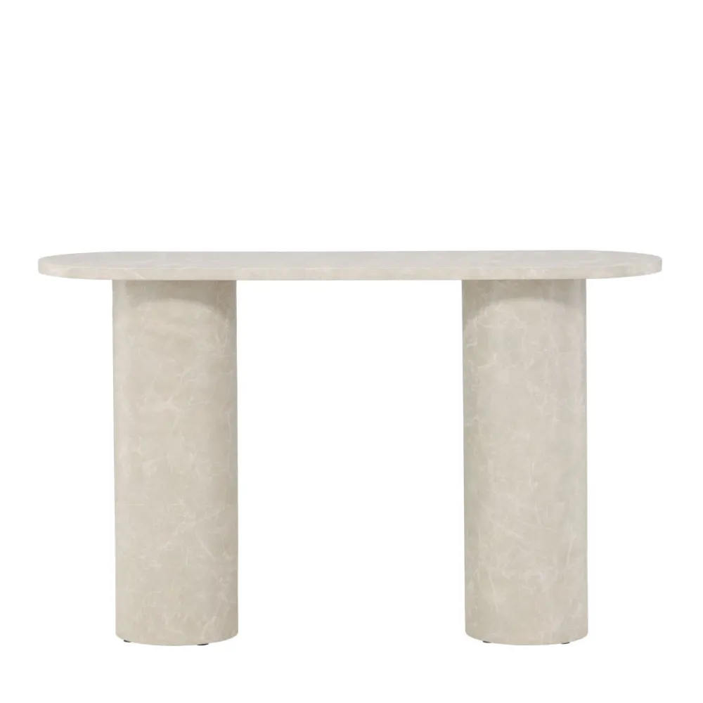 Venture Home NARVIK Console ovale effet marbre L130cm