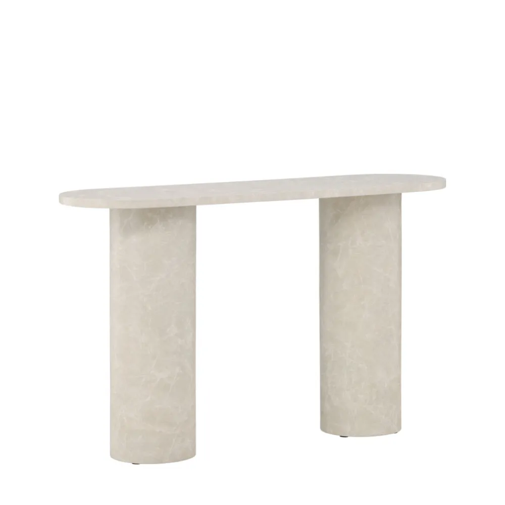 Venture Home NARVIK Console ovale effet marbre L130cm
