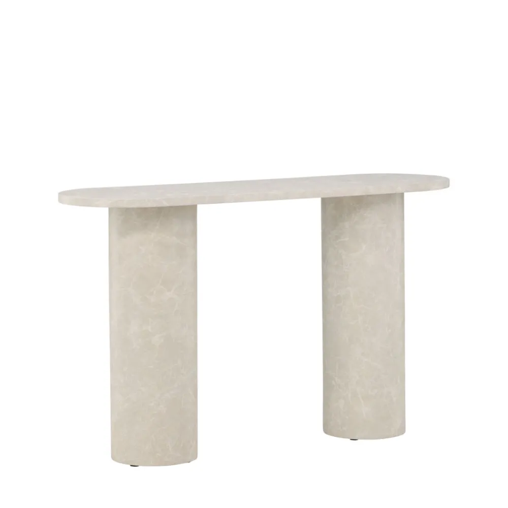 Venture Home NARVIK Console ovale effet marbre L130cm