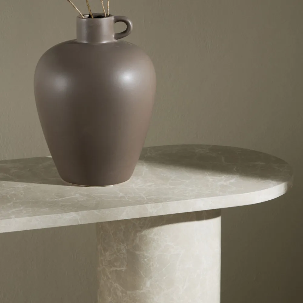 Venture Home NARVIK Console ovale effet marbre L130cm