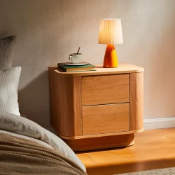 Drawer NAVAN Table de chevet 2 tiroirs en bois