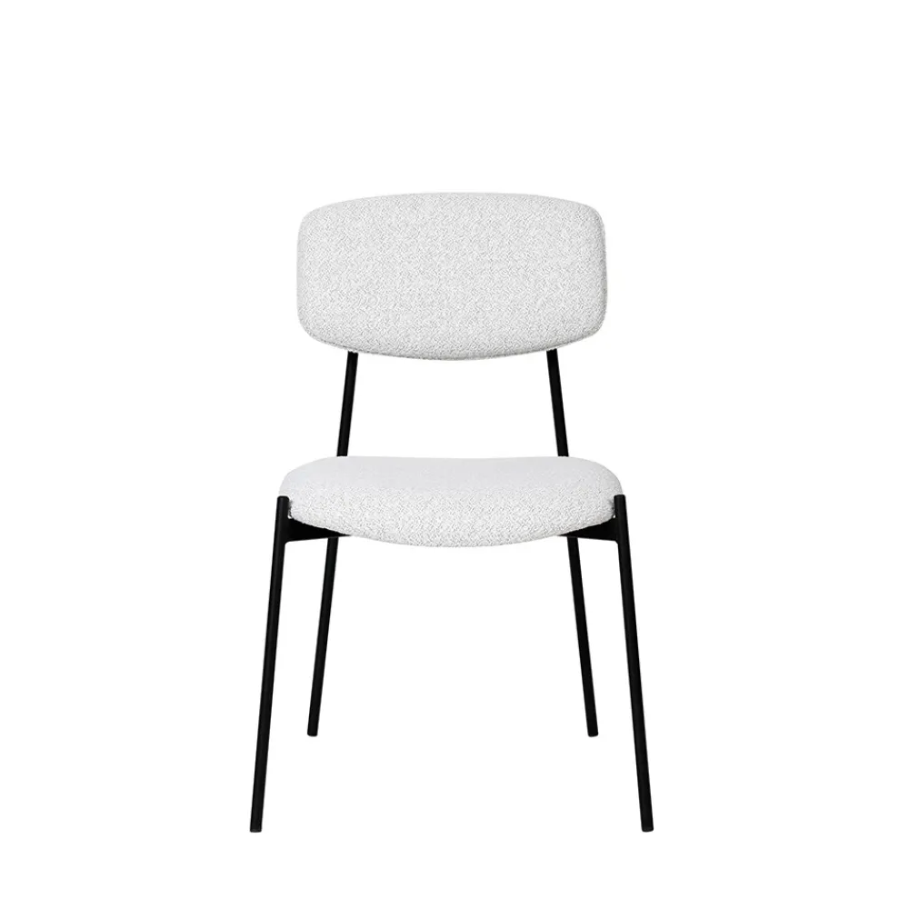 Drawer NELLY Lot de 2 chaises en tissu bouclette et métal