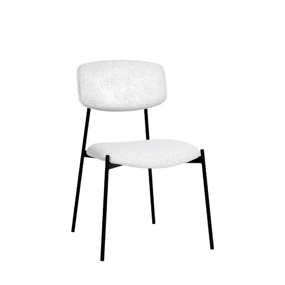 Drawer NELLY Lot de 2 chaises en tissu bouclette et métal