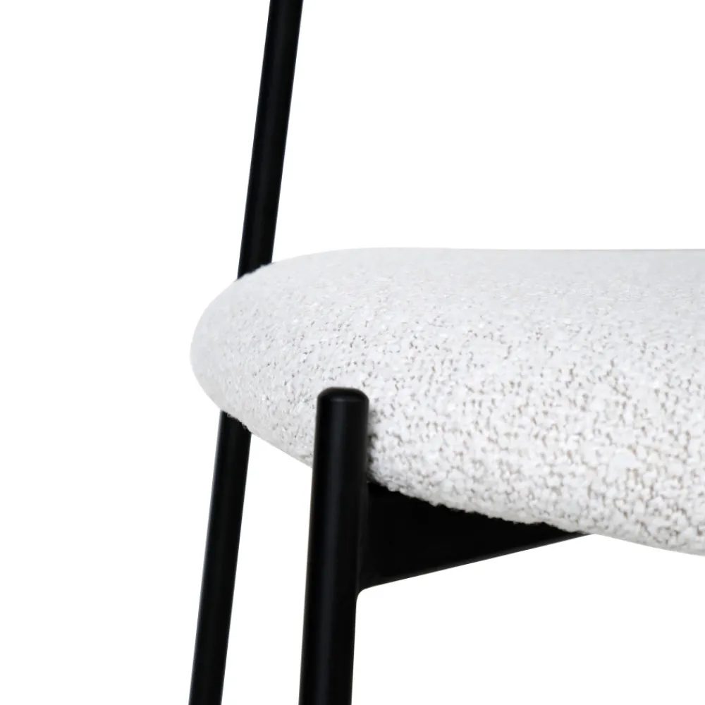 Drawer NELLY Lot de 2 chaises en tissu bouclette et métal