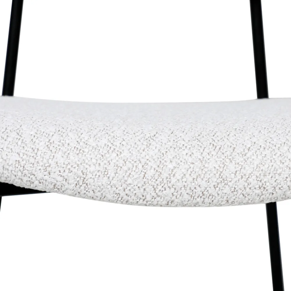 Drawer NELLY Lot de 2 chaises en tissu bouclette et métal