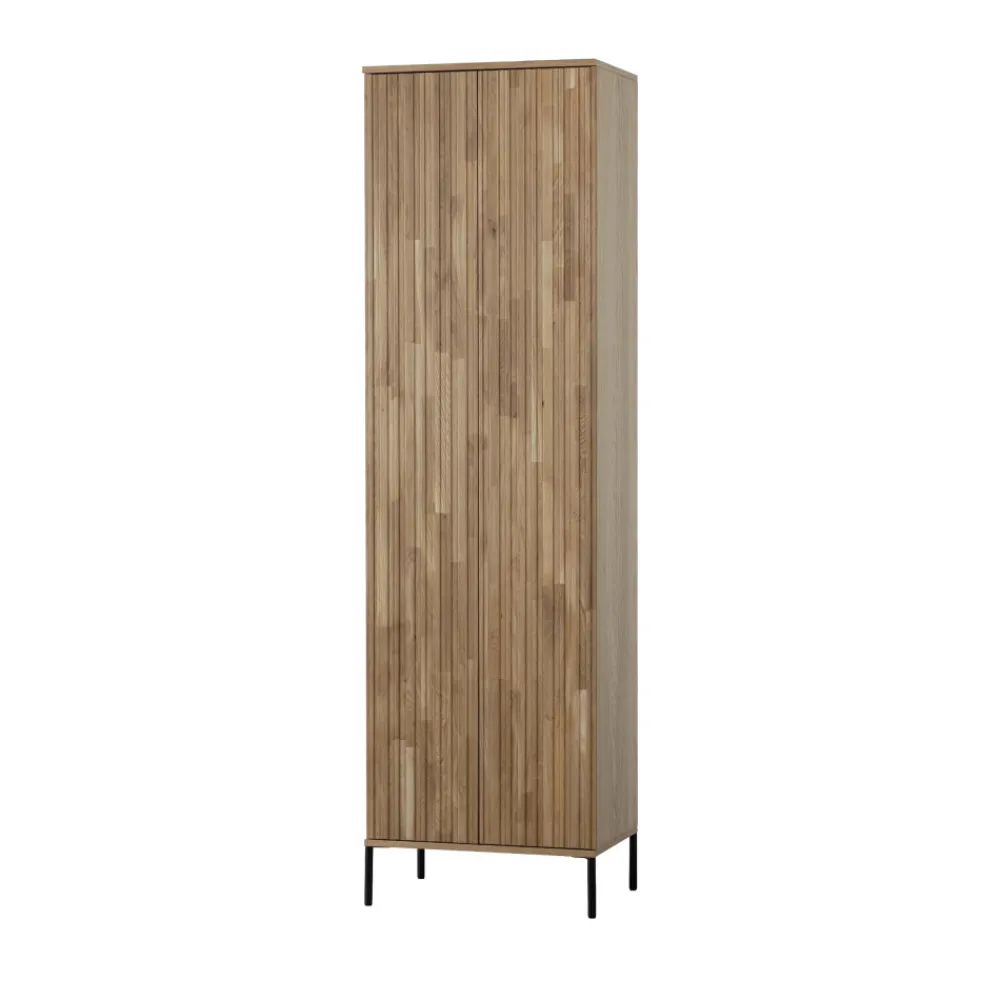 Woood NEW GRAVURE Colonne de rangement en bois 2 portes 1 tiroir H210cm