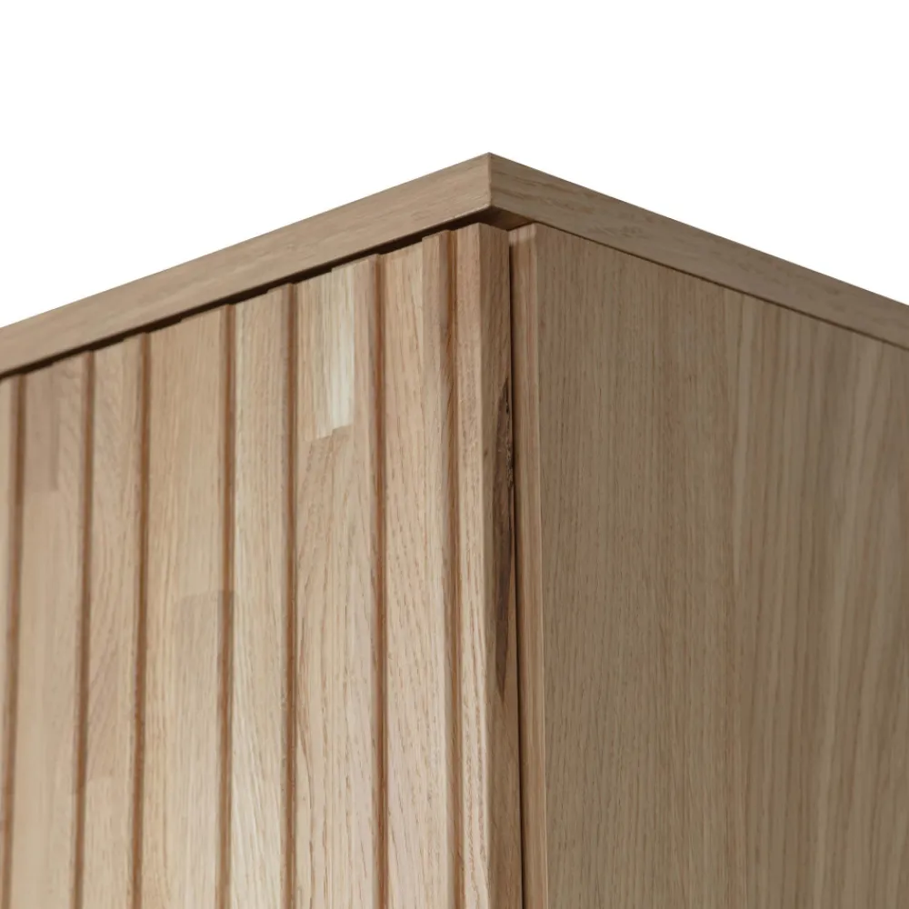 Woood NEW GRAVURE Colonne de rangement en bois 2 portes 1 tiroir H210cm