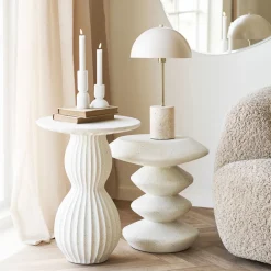 House Nordic NEWTOWN Table d'appoint ronde en fibre d'argile 40x40cm