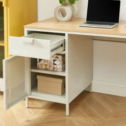 Pantone NINO Bureau 1 porte 1 tiroir en métal L120cm