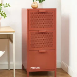 Pantone NINO Petit meuble de rangement 3 tiroirs en métal H105cm