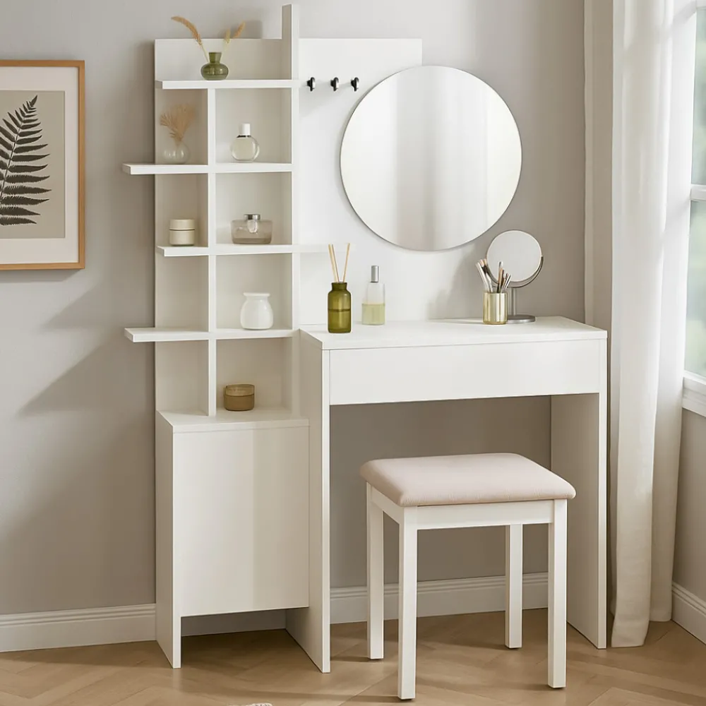 Drawer NIYA Coiffeuse 1 tiroir avec miroir L71,50cm