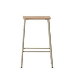 No name NOKI Lot de 2 tabourets de bar en bois et métal H65cm
