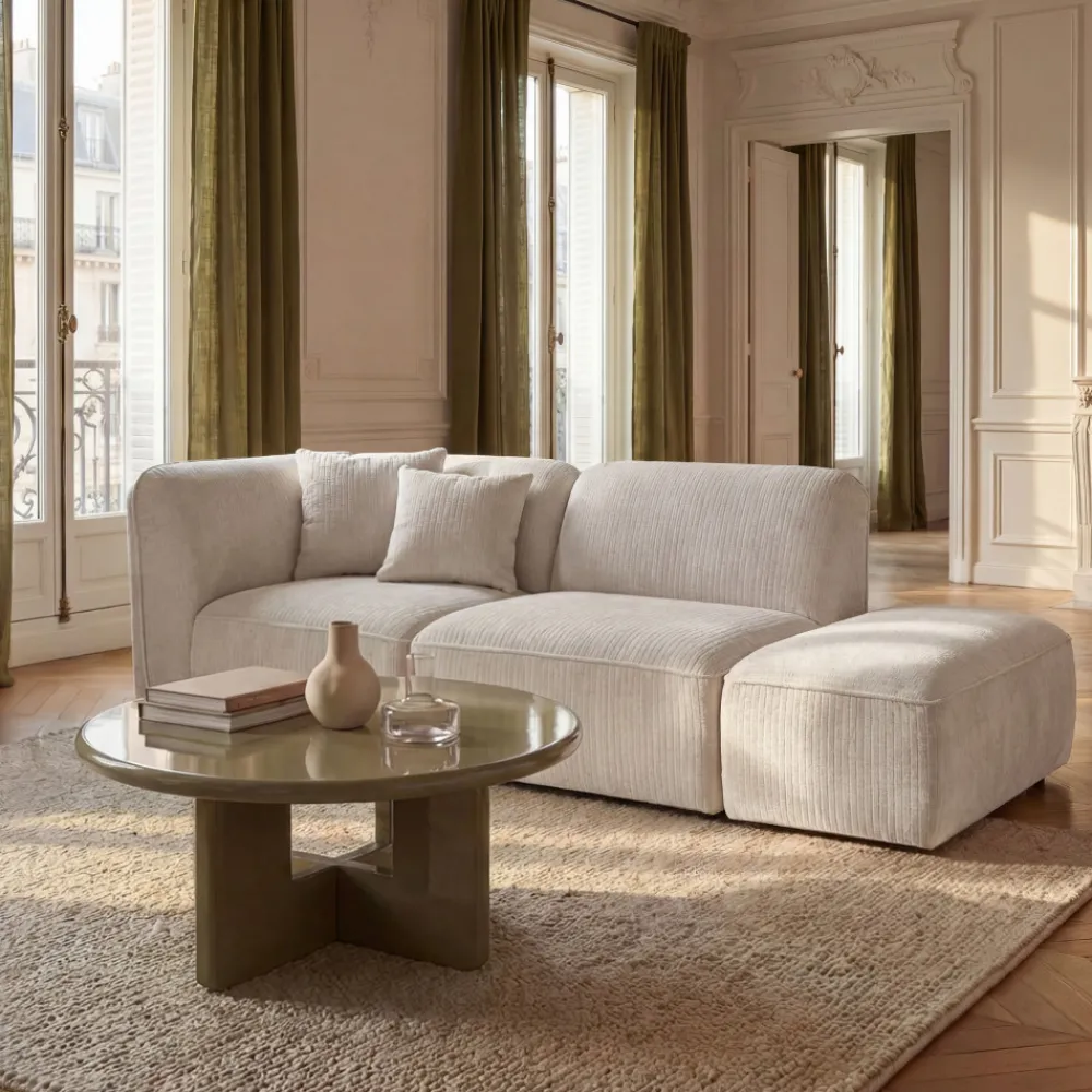 Drawer NOOR Chauffeuse pour canapé modulable en velours côtelé