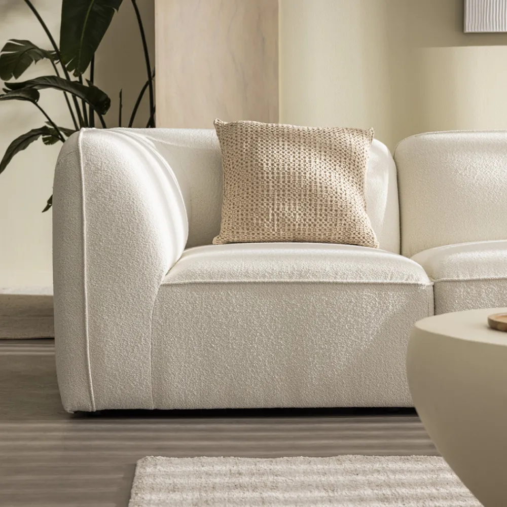 Drawer NOOR Chauffeuse pour canapé modulable en tissu bouclette