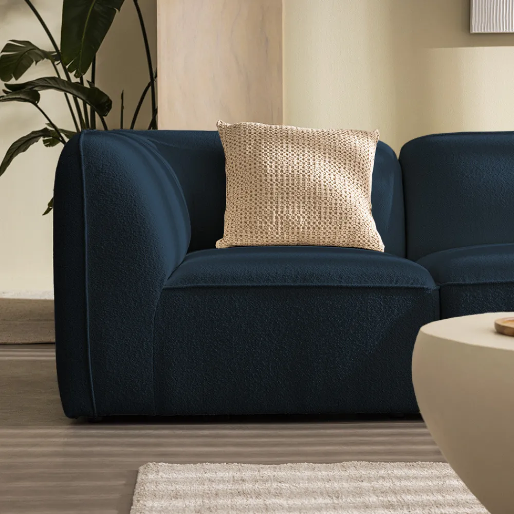 Drawer NOOR Chauffeuse pour canapé modulable en tissu bouclette
