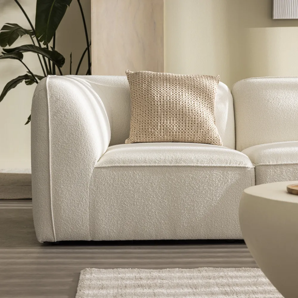 Drawer NOOR Chauffeuse pour canapé modulable en tissu bouclette