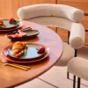 Drawer NORI Lot de 2 fauteuils de table en tissu bouclette et métal