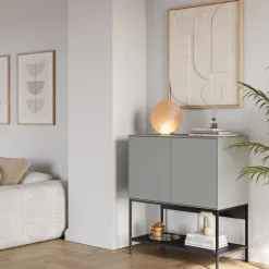No name NOXA Buffet 2 portes en bois et métal L80cm