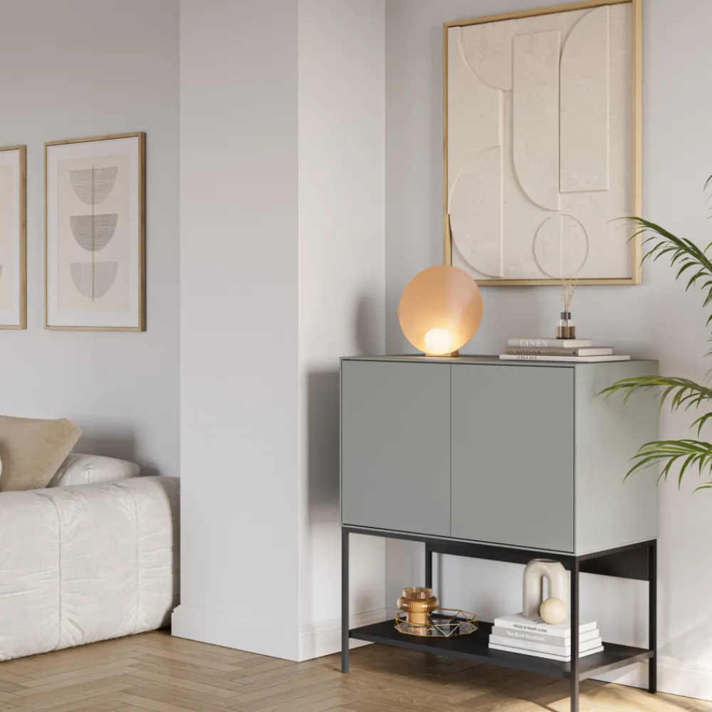 No name NOXA Buffet 2 portes en bois et métal L80cm