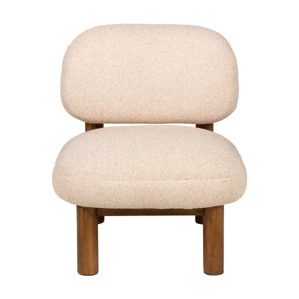 Drawer NUBO Fauteuil en tissu bouclette et bois