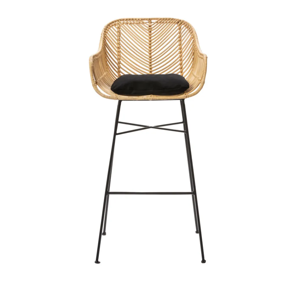 Drawer NUNUHAI Lot de 2 tabourets de bar en rotin H76cm