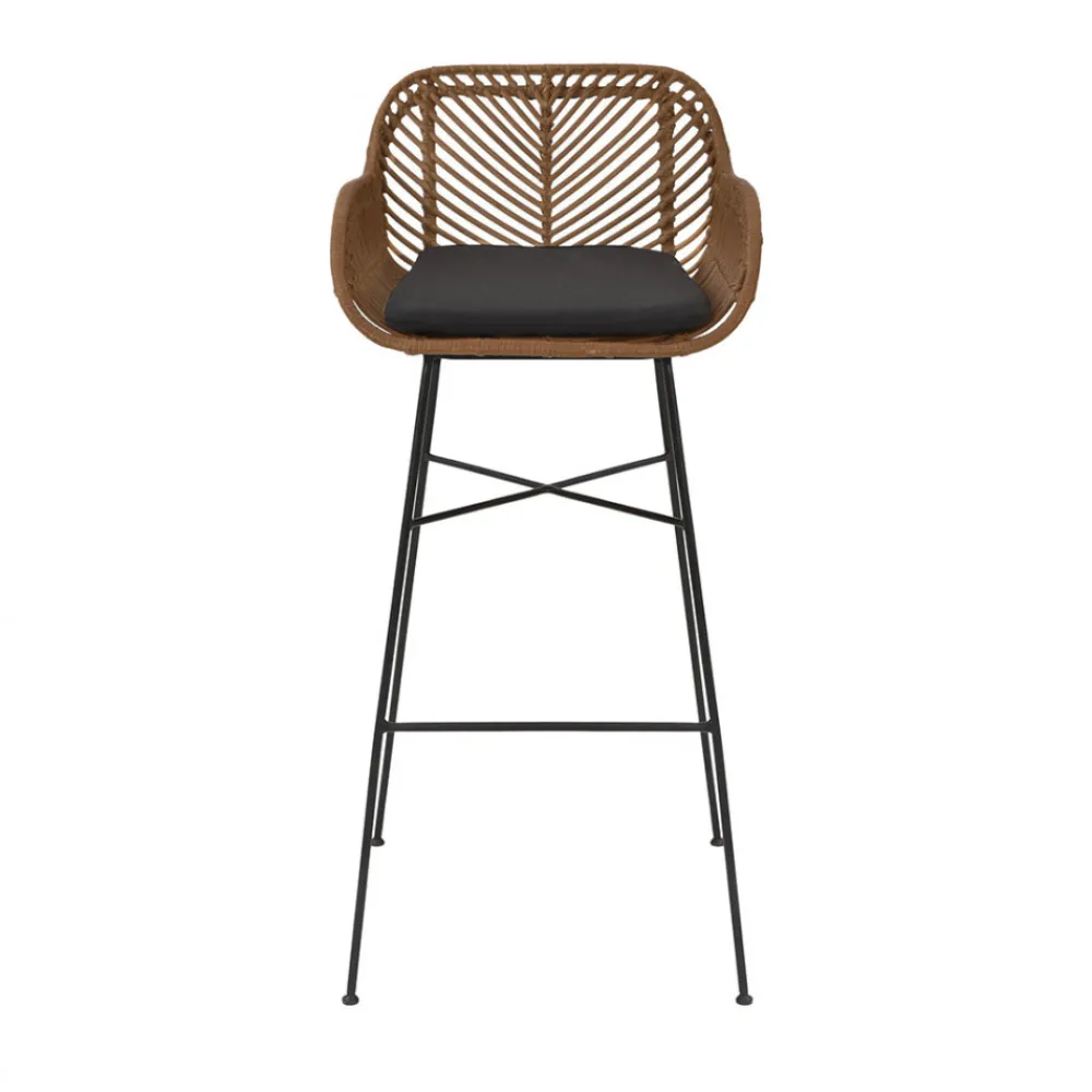 Drawer NUNUHAI Lot de 2 tabourets de bar en rotin H76cm