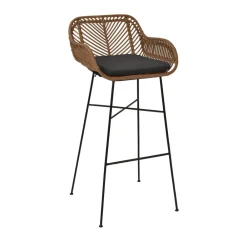 Drawer NUNUHAI Lot de 2 tabourets de bar en rotin H76cm