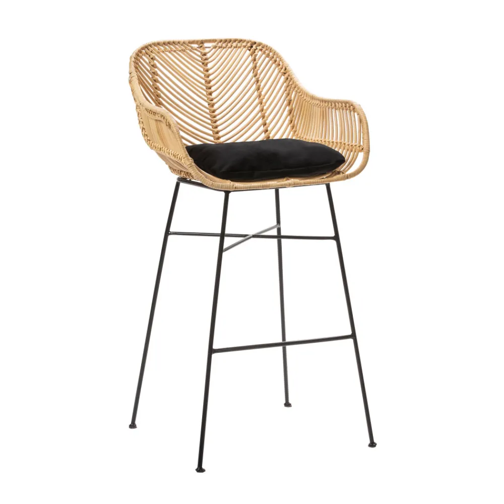 Drawer NUNUHAI Lot de 2 tabourets de bar en rotin H68cm