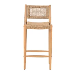 Drawer NURI Lot de 2 tabourets de bar intérieur/extérieur en bois d'acacia et résine tressée H66cm