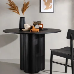 Venture Home OLIVIA Table à manger 4 personnes ronde en bois