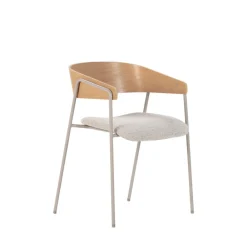 Drawer OPNA Lot de 2 fauteuils de table en tissu, bois et métal