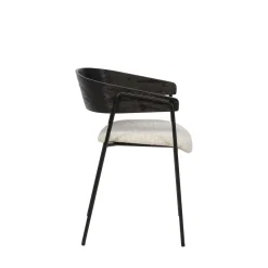 Drawer OPNA Lot de 2 fauteuils de table en tissu, bois et métal