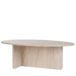 Drawer ORIS Table basse organique effet travertin 120x65cm