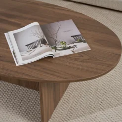 Drawer ORIS Table basse organique en bois 120x65cm