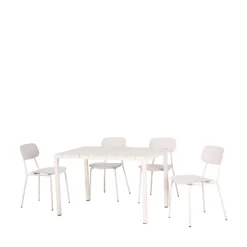 Drawer ORKA Ensemble table et chaises de jardin 4 personnes en métal