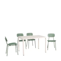 Drawer ORKA Ensemble table et chaises de jardin 4 personnes en métal