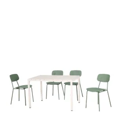 Drawer ORKA Ensemble table et chaises de jardin 4 personnes en métal