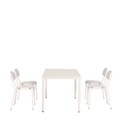 Drawer ORKA Ensemble table et chaises de jardin 4 personnes en métal