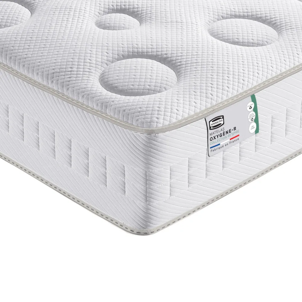 Simmons OXYGÈNE-R Matelas 100% ressorts, épaisseur 26cm, accueil moelleux