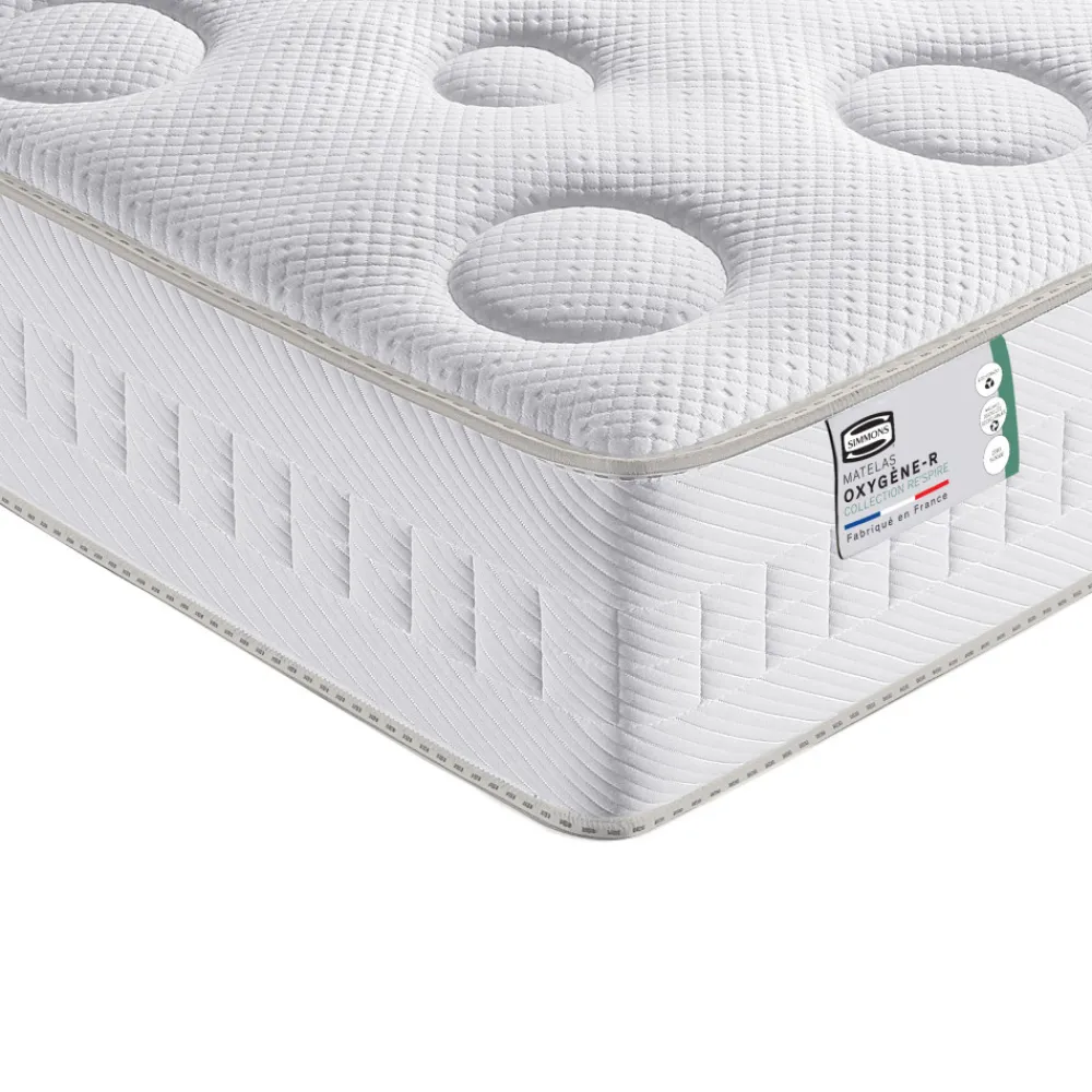 Simmons OXYGÈNE-R Matelas 100% ressorts, épaisseur 26cm, accueil moelleux