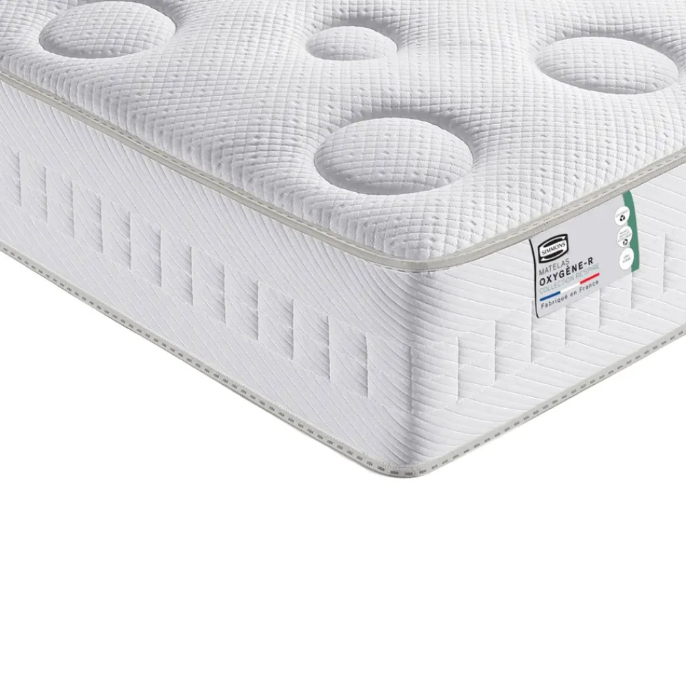 Simmons OXYGÈNE-R Matelas 100% ressorts, épaisseur 26cm, accueil moelleux