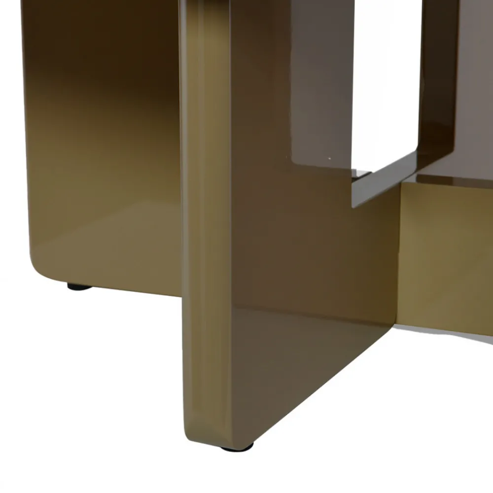 Drawer PALOMA Table basse ronde en bois laqué ø80cm
