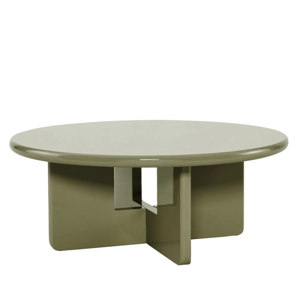 Drawer PALOMA Table basse ronde en bois laqué ø80cm