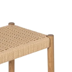 Drawer PAOLO Tabouret de bar en corde tressée et bois H65cm