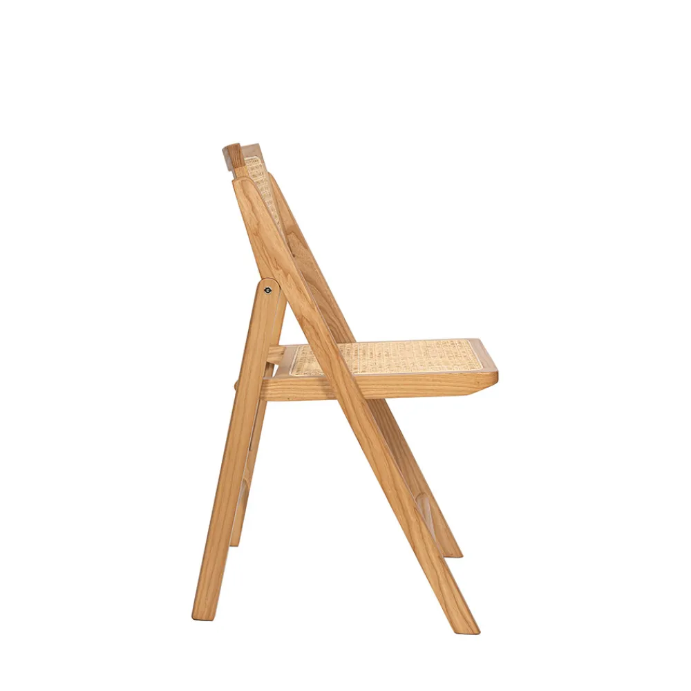 Drawer PAULA Chaise pliante en cannage et bois
