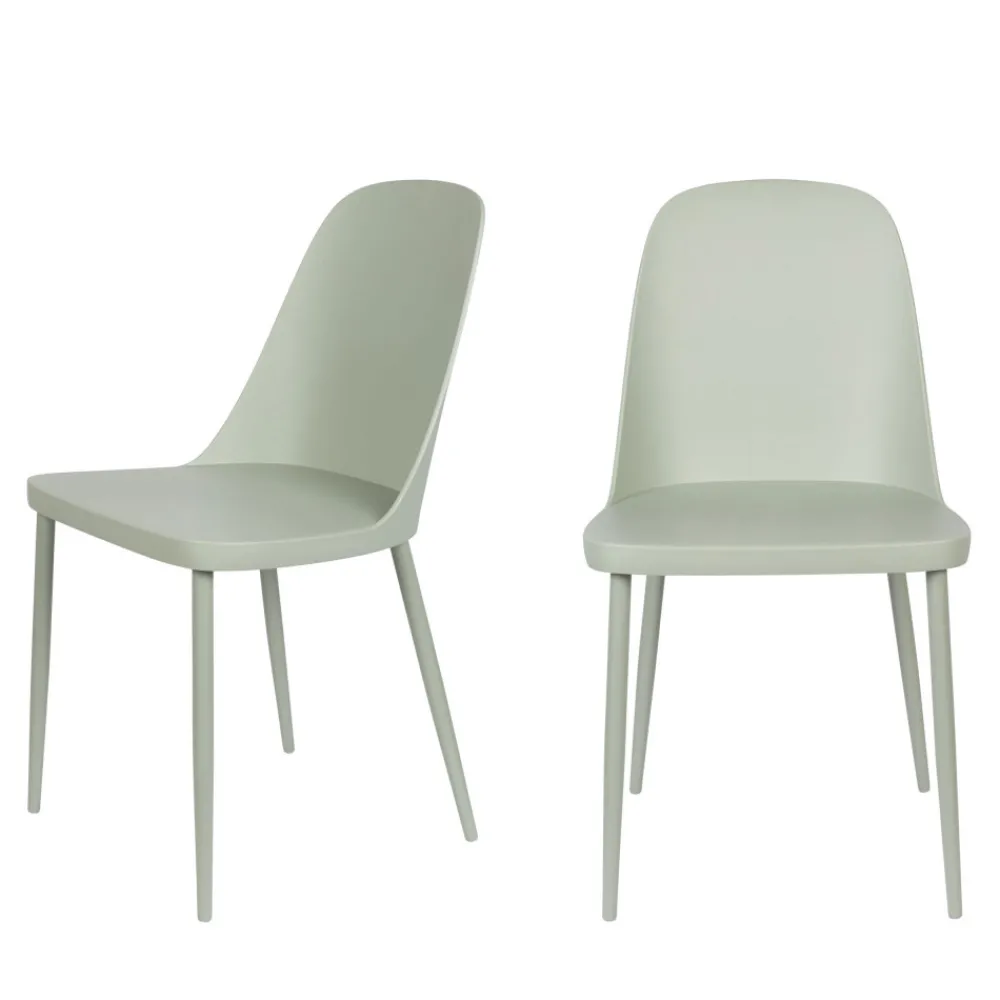 No name PIP Lot de 2 chaises en résine et métal