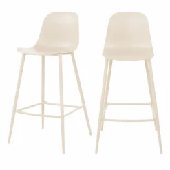 Drawer PORTLAND Lot de 4 tabourets de bar intérieur et extérieur en plastique et métal H65cm
